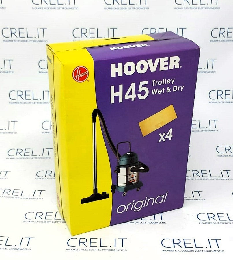 4 Sacchetti Polvere Originali Bidone Hoover H45 Wet E Dry